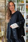 Bateau Needlecord Lazy Layer Top Black